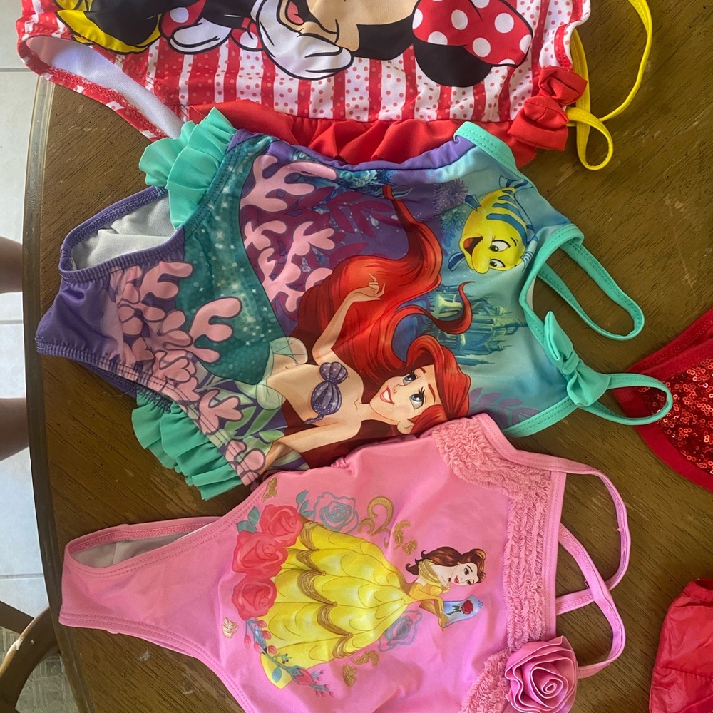 3 Disney Swimsuit bundle & Minnie water shoes
